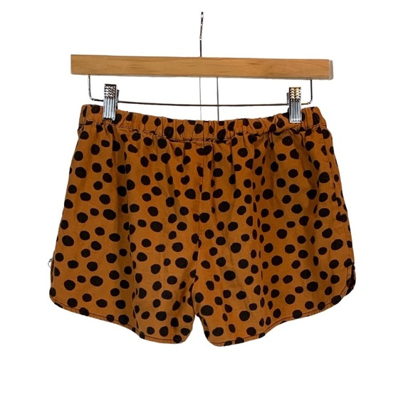 Madewell 100% Cotton Short Shorts - Orange with Black Polka Dots - size XSmall - Picture 2 of 5